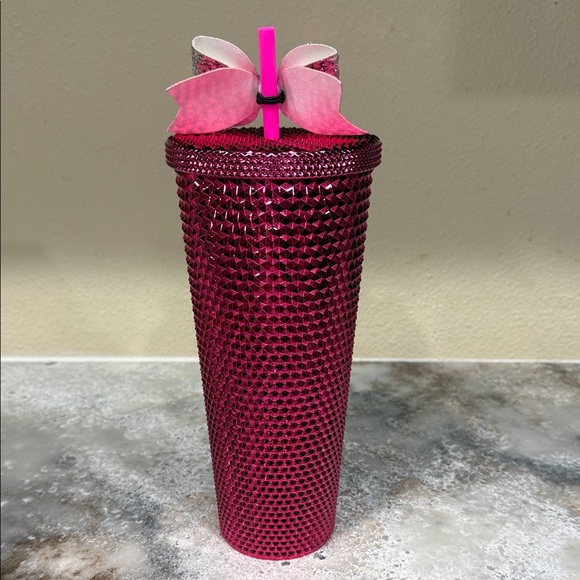 Barbie Pink Glitter Tumbler with Bow - Picture 2 of 3